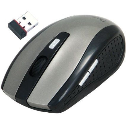 Daffodil WMS325 Wireless Optical Mouse 2.4GHz - Cordless 5 Button PC Mouse with Scrollwheel and Adjustable Sensitivity (MAX 1600dpi) - For Laptop / Netbook / Desktop Computers - Supported by: Microsoft Windows (7 / XP / Vista) and Apple MAC (OS X  ) - Battery Powered (2xAAA Inc.)
