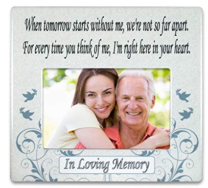 BANBERRY DESIGNS When Tomorrow Starts Without Me Ceramic Memorial Picture Frame - Beautiful Tribute to The Loss of a Loved One - Traditional Design Goes with Any Decor - Great As a Keepsake Plaque