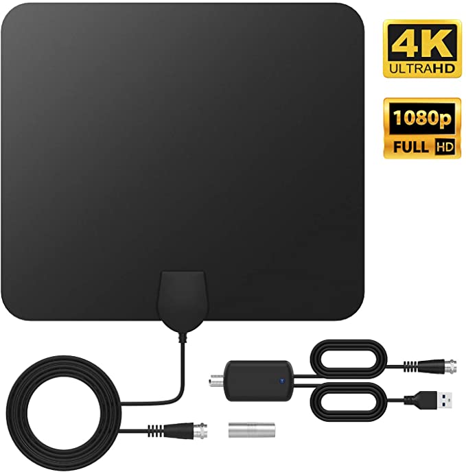 TV Antenna Indoor TV Antenna, TICTID Digital HDTV Antenna Up to 120 Miles Range, 4K 1080P Free Local Channels TV Antenna with Amplifier Signal Booster and 4.4M Coaxial Cable