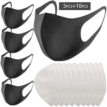 Air filtration mask 5 Set Total 15pcs - Each Set Incl 1 Fashion Dust Mask & Replacement Parts of N95 Filters, N95 respirator mask reusable Anti Pollution, Removes 95-percent Of Dust And Particulates