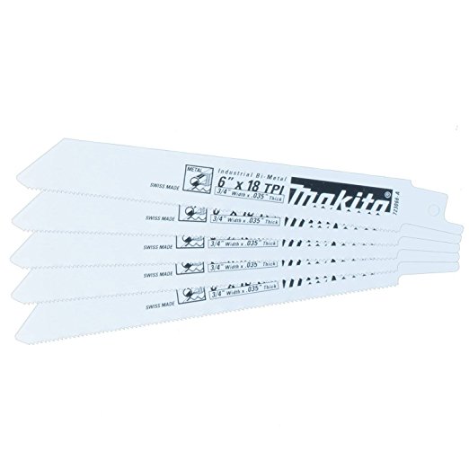 Makita 723066-A-5 6" 18 Teeth Per Inch Bi-metal Reciprocating Saw Blade (5 Pack)