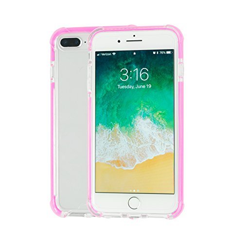 Idea Promo Ultra Clear Case Compatible for iPhone 6 Plus | 6s Plus | 7 Plus | 7s Plus | 8 Plus, Shock-Absorption and Anti Scratch, Reinforced Conner Rubber Bumper Shockproof Protective (Pink)