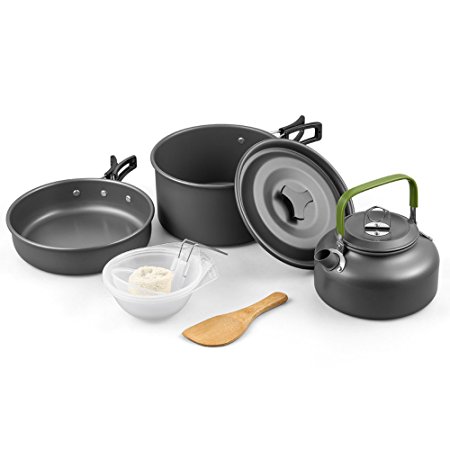 Terra Hiker Camping Cookware, Nonstick, Lightweight Pots, Pans with Mesh Set Bag for Backpacking, Hiking, Picnic