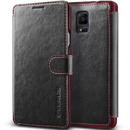 Galaxy Note 4 Case, Verus [Layered Dandy][Black] - [Premium Leather Wallet][Slim Fit][Card Slot] For Samsung Note 4