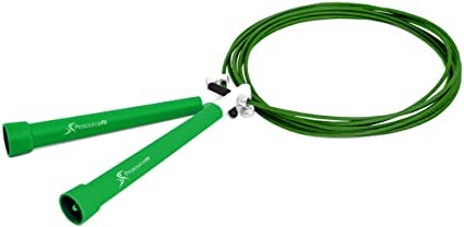ProsourceFit Speed Jump Rope 3m Adjustable Length, Super Fast Turning for Crossfit, Cardio, Boxing, Green