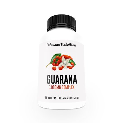 Guarana Extract Powder 1000mg - Natural Caffeine Capsules - Energy Berries