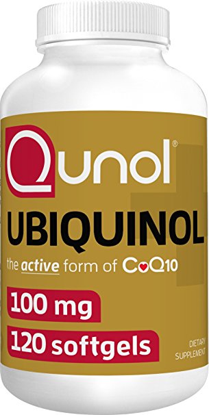 Qunol 100mg Ubiquinol, Powerful Antioxidant for Heart and Vascular Health, Essential for energy production, Natural Supplement Active Form of CoQ10, 120 Count