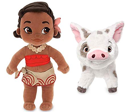 Disney Bundle: Moana 12" Plush Toddler Doll & 9" Plush Pet Pig PUA
