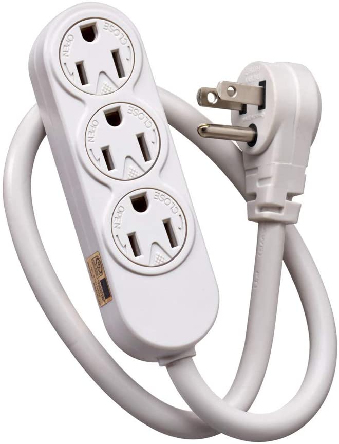 Leviton 49605-APS 3-Outlet Power Strip for Use Inside Structured Media Center, White