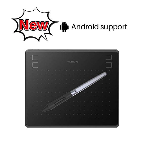 HUION HS64 Graphics Drawing Tablet Battery-Free Stylus Android Windows macOS with 6.3 x 4in Working Area Pen Tablet (HS64)