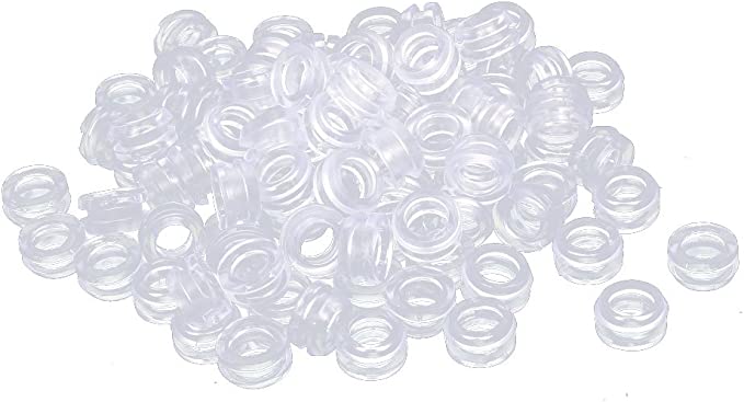 uxcell Flat Rubber Ring Sealing Grommet Wiring Gasket Clear Blue 8mm Inner Dia 100pcs