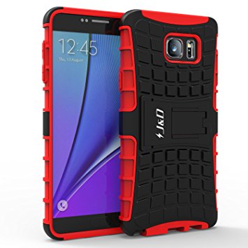 Galaxy Note 5 Case, J&D [Armor Protection] Samsung Galaxy Note 5 [Heavy Duty] [Triple Layer] Hybrid Shock Proof Fully Protective Case for Samsung Galaxy Note 5 (Kickstand Red)