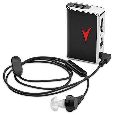 Personal Sound Amplifier - Voice Enhancer Device and Personal Audio Amplifier for Sound Gain of 50dB, Up to 100 Feet Away, Pocket Hearing Devices and Hearing Assistance for TV and Talking