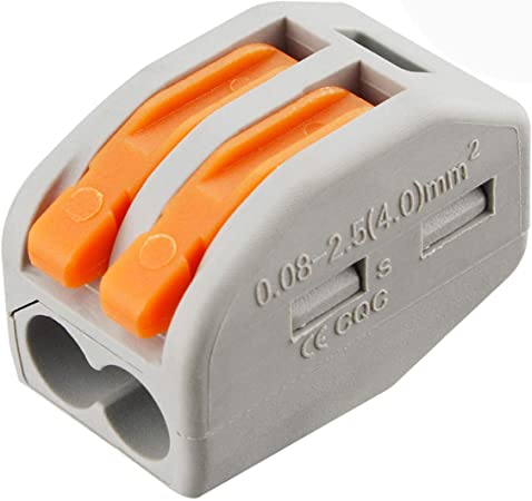 XHF 100Pcs Lever Wire Nut 2 Conductor Combination Compact Wire Fast Connection Terminal 28-12 AWG Suitable for Multiple Types of Wires