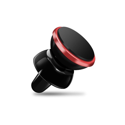 Fritesla Magnetic Colorful Car Mount Holder For Cell Phones and Mini Tablets (Red)