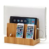 The Original GUS 100 Bamboo Wood Multi-device Charging Station and Dock - Charges all your devices in one place Compatible with Apple iPhone iPads Samsung Galaxy MacBook Smartphones and Tablets