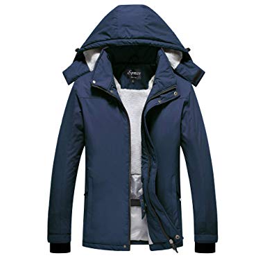 Spmor Women's Waterproof Ski Jacket Mountain Rain Coat Windproof Skin Hooded Jacket