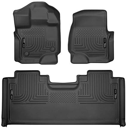 Husky Liners Fits 2015-19 Ford F-150 SuperCab Weatherbeater Front & 2nd Seat Floor Mats