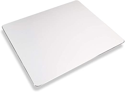 Aluminum Mouse Pad, Double Side Mat (Silver & Black) Waterproof for Office and Gaming (M_11_inch)