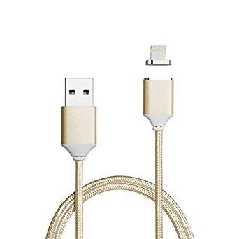 SUKAR Magnetic Charger Cable Adapter for Iphone 6s, Iphone 6s Plus, Iphone 6, Iphone 6 Plus, Iphone 5, Iphone 5c, Iphone 5s, Ipad Pro, Ipad mini, Ipad Air 1M 3.3 Feet (Gold)