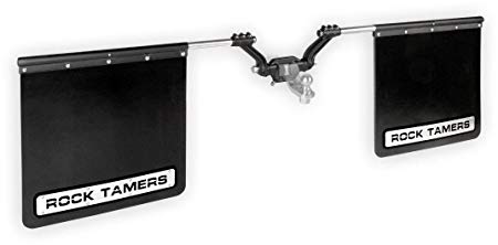 ROCK TAMERS (00110) 2.5" Hub Mudflap System with Matte Black Stainless Steel Trim Plates