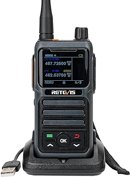 Retevis RB17P GMRS Radio,Long Range Two Way Radio Rechargeable,2200mAh SOS Siren NOAA Scanning & Receiving, Handheld Walkie Talkies for Adults(1 Pack)