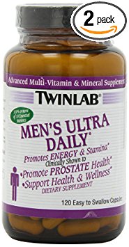 Twinlab Men's Ultra Daily Advanced Multi-Vitamin and Mineral, 120 Capsules (Pack of 2)