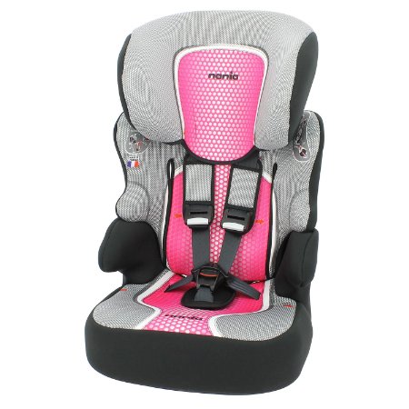 Carseat Highback Booster with harness - Group 1/ 2/3 (9-36kg) - Made in France - 3 Stars Test ADAC - 4 colors (pink)