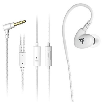 Headphones Darkiron S1 In-ear Sports Earphones Wired Headset for RunningExercising with In-line Mic ControlNo Volume Control for Mp3 Players Laptops and Most Smartphones white