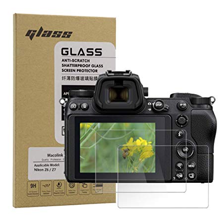 Macolink Tempered Glass Screen Protector for Nikon Z6 Z7, HD Optical Glass Anti-Scratches Camera Protective Film (2 Pack)