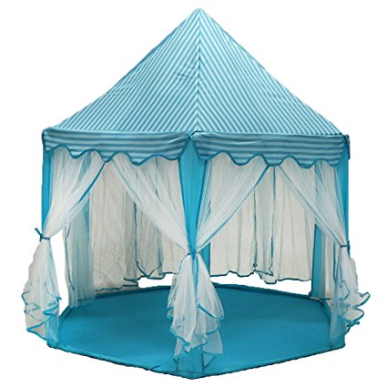 Segolike Princess Castle Play Tent with Fairy House Large Kids Canopy Boys Girls Play Hut - blue
