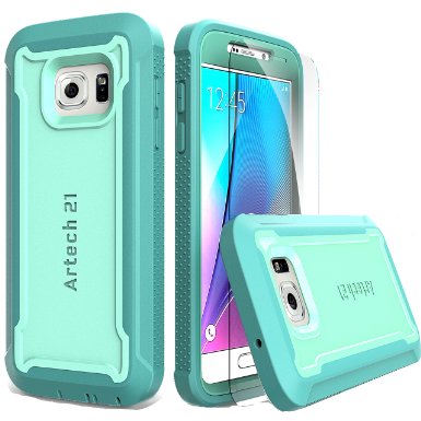 Galaxy S7 Rugged Case -- Artech 21 [Little Rock Series] Militray Grade [Shockproof ] [Drop Proof ]Heavy Duty Case For Samsung Galaxy S7 with Tempered Glass Screen Protector-[Mint/Teal]
