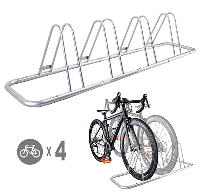 4 Bike Bicycle Floor Parking Rack Storage Stand