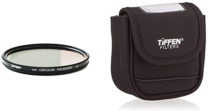 Tiffen 82mm Circular Polarizer with Large Belt Style Filter Pouch for Filters 62mm to 82mm