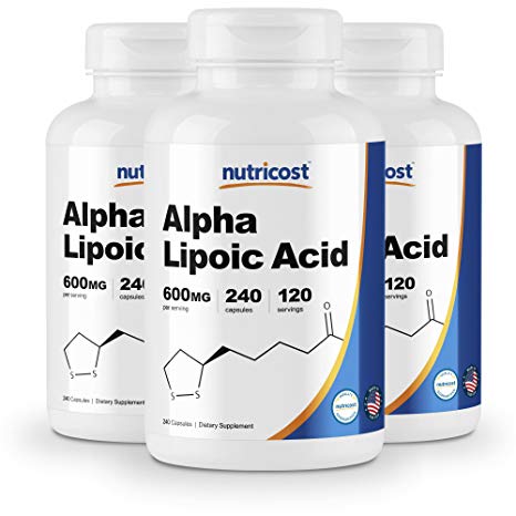 Nutricost Alpha Lipoic Acid - 600mg Serving 240 Caps (3 Bottles)