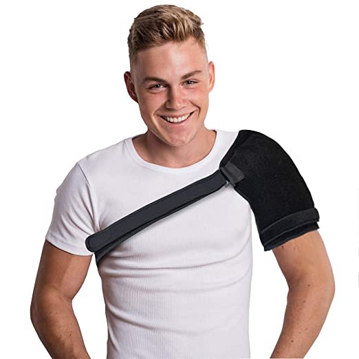 NatraCure Hot & Cold Universal Shoulder Brace Support - Reusable Cold Therapy Ice Pack Wrap Sling for Rotator Cuff, Dislocated Shoulder, and Labrum Tear Pain Relief - (730-RET)