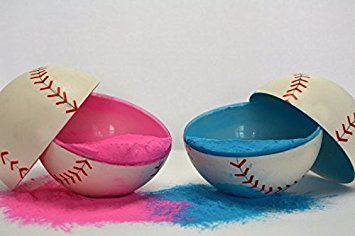 2 Gender Reveal Baseballs Pink & Blue