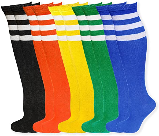 Blostirno Referee Triple-Stripe Knee-High Socks Over the Knee