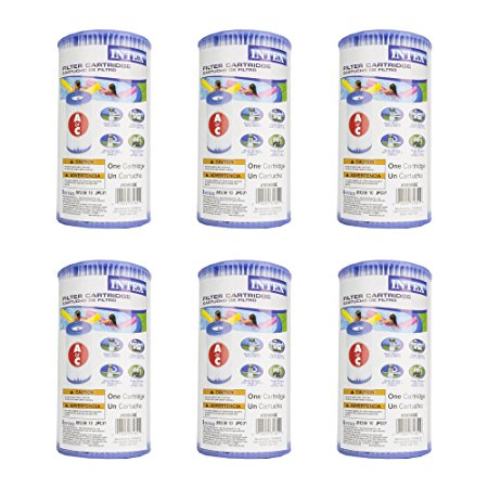 (Pack of 6) Intex 29000E/59900E Easy Set Pool Replacement Type A or C Filter Cartridge