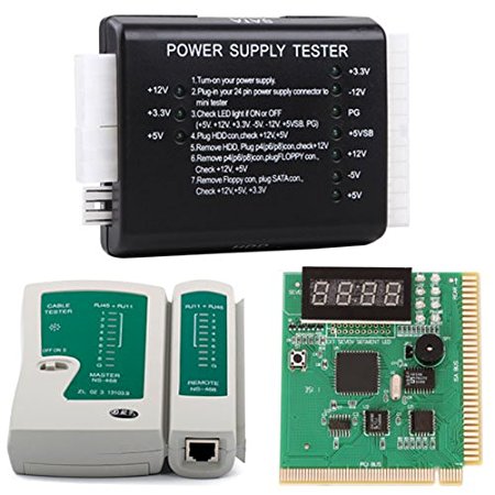 HDE PC and Network Test Kit - Motherboard POST Analyzer Network Cable Tester & Power Supply Tester