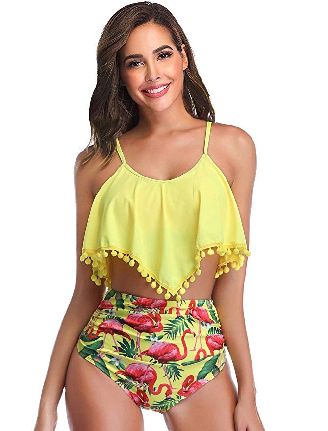 MITALOO Swimsuit Two Pieces Women Bathing Suits Racerback with High Waisted Bottom Tankini Set