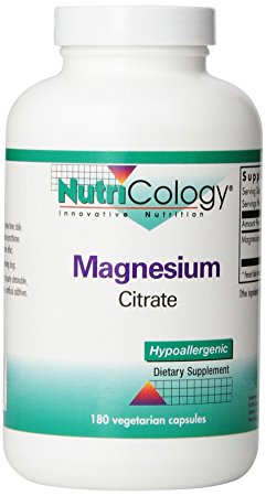 Nutricology Magnesium Citrate Capsules, 180 Count