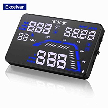 Excelvan Q7 5.5” Universal GPS HUD Head-Up Display Dashboard Mounted Projector Speed Warning Speedometers