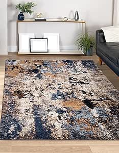 Keen Home Design Area Rugs - 8x10 Non-Shedding, Abstract Rugs for Kitchen, Living Room, Bedroom, Dining Room, Entryway - Size: 7'3" x 10'2", Multi