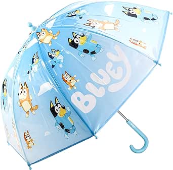 Bluey Dome Umbrella for Kids Childrens Boys Girls Brolly with Safety Opening