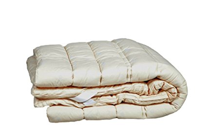 Sleep & Beyond 78 by 80-Inch Washable Wool Mattress Topper, King, Natural