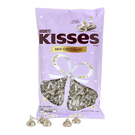 HERSHEY'S Kisses Chocolate Candy, Wedding I Do, 48 Ounce