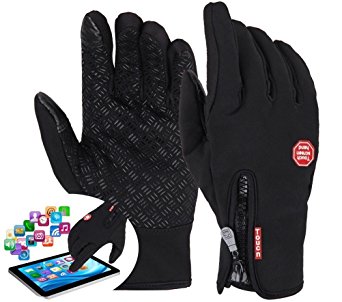 Winter Sport Gloves OKCSC Warm Windproof Waterproof With Touch Screen Function for Smart Phone Outdoors Sport Hiking Skiing Cycling Gym Winter Gloves Unisex Universal Gloves(Black S)