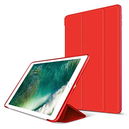 iPad Air Case,GOOJODOQ iPad Air Smart Case Cover With Magnetic Auto Sleep/Wake Function PU Leather Shockproof Silicon Soft TPU Folio Case For Apple iPad Air 2 in Red