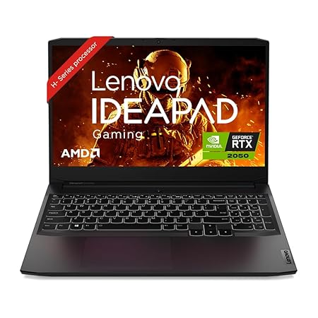 Lenovo IdeaPad Gaming 3 AMD Ryzen 5 5500H 15.6" (39.62cm) FHD IPS 250nits 60Hz Gaming Laptop (8GB/512GB SSD/Windows 11/NVIDIA RTX 2050 4GB/Alexa/3 Month Game Pass/Onyx Grey/2.32Kg), 82K2028AIN